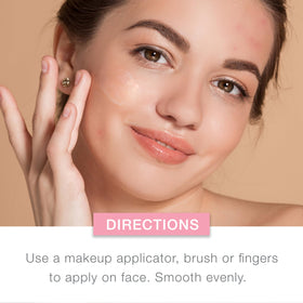 Neutrogena split-face before and after showing improved coverage and reduced shine
