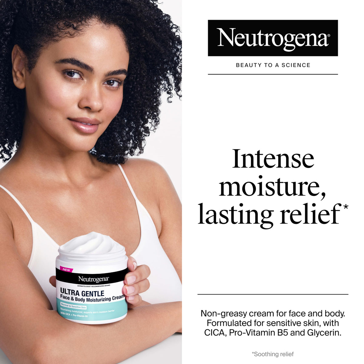 Neutrogena cream texture close-up highlighting smooth, non-greasy feel