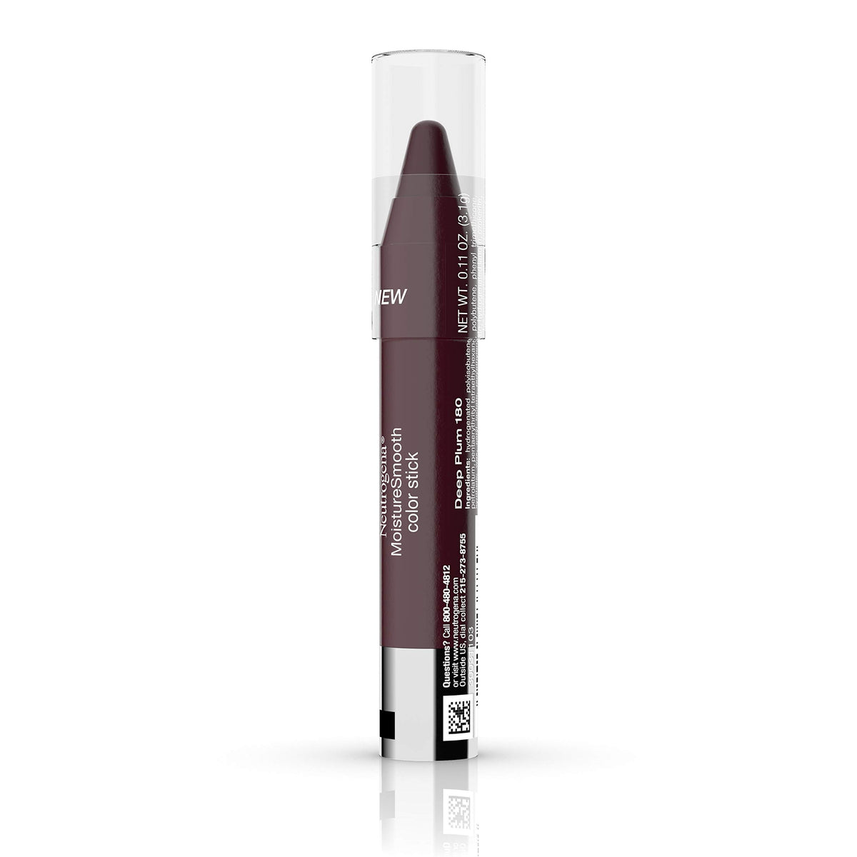 Neutrogena Deep Plum texture swatches on skin showing creamy finish and true color payoff