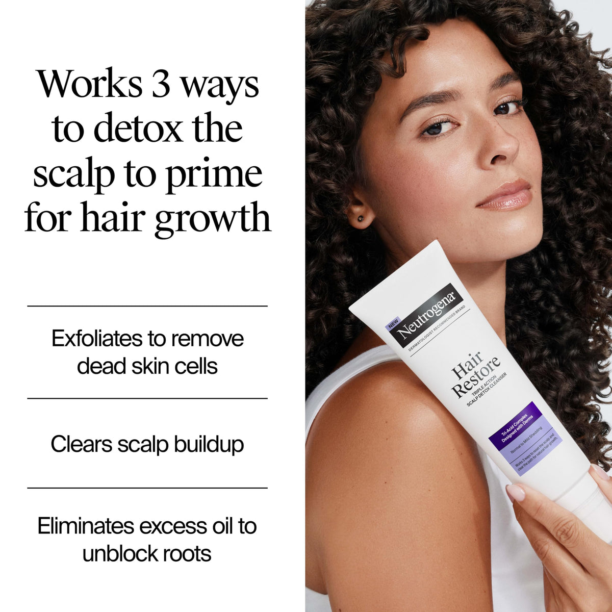Neutrogena close-up of silicone applicator demonstrating gentle scalp stimulation benefit