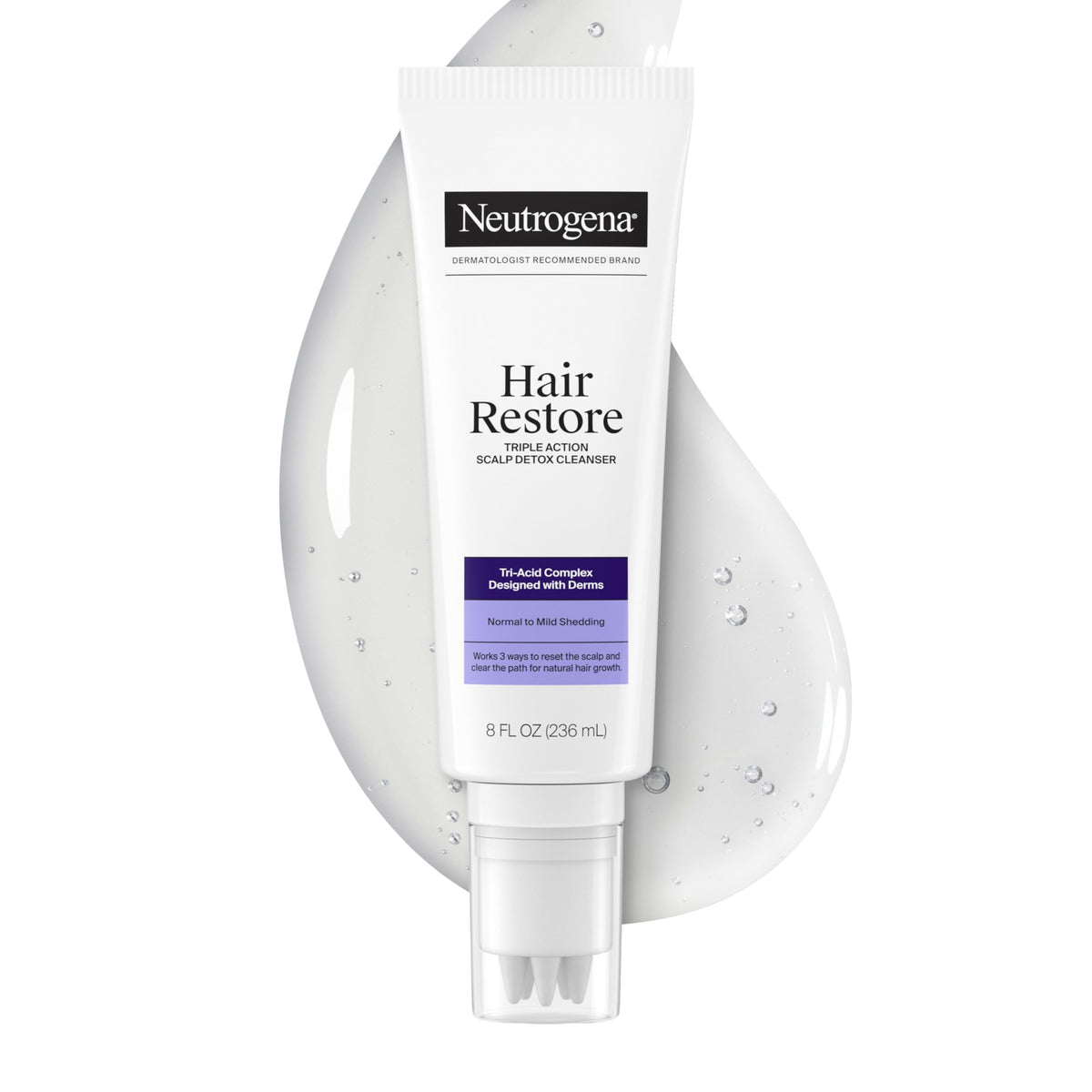 Neutrogena front packaging showing 8 fl oz bottle and branding benefit of clarity