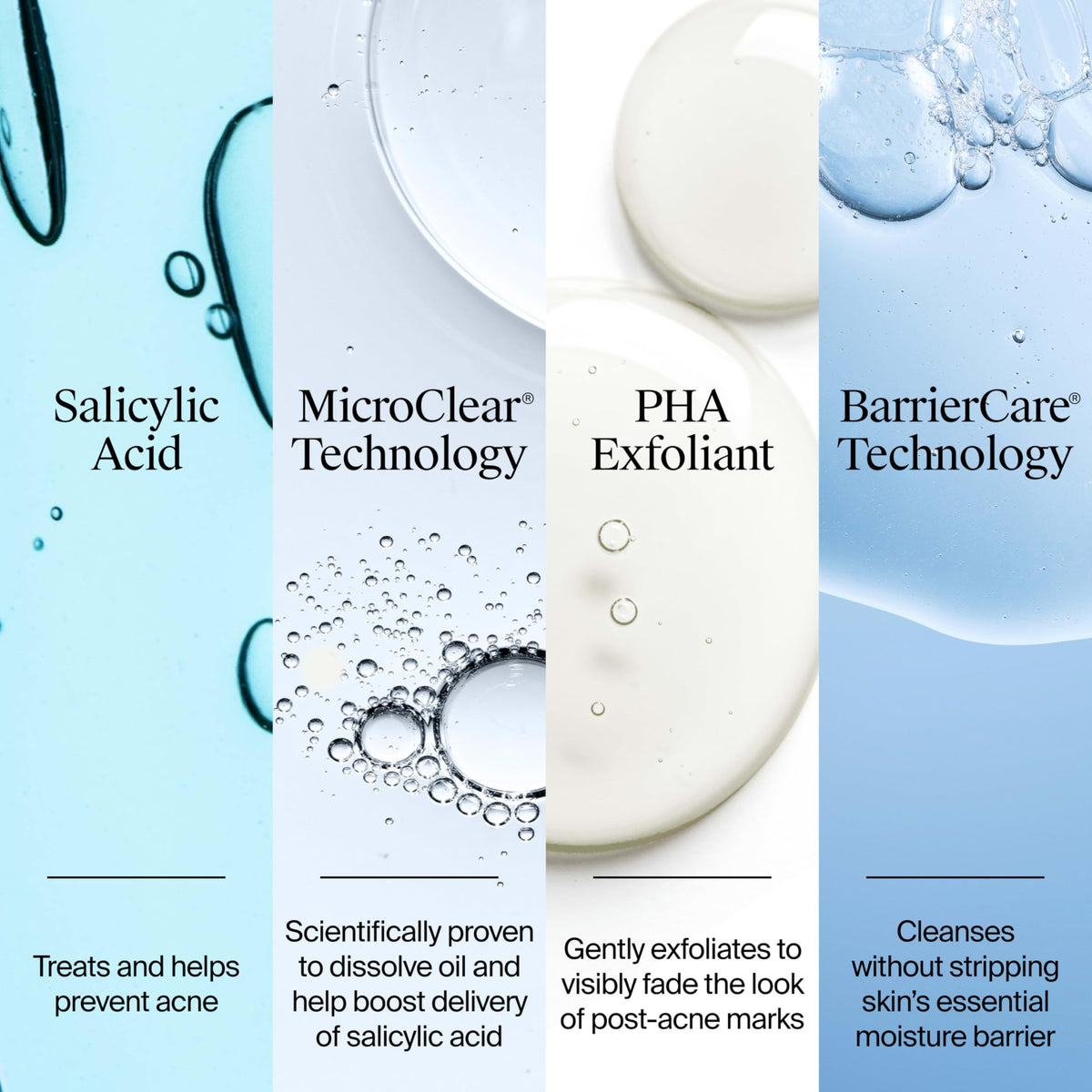 Neutrogena close-up foam lather on hand, gentle cleansing and oil removal benefit