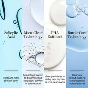 Neutrogena close-up foam lather on hand, gentle cleansing and oil removal benefit