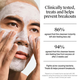 Neutrogena mask applied to face demonstrating coverage and easy application