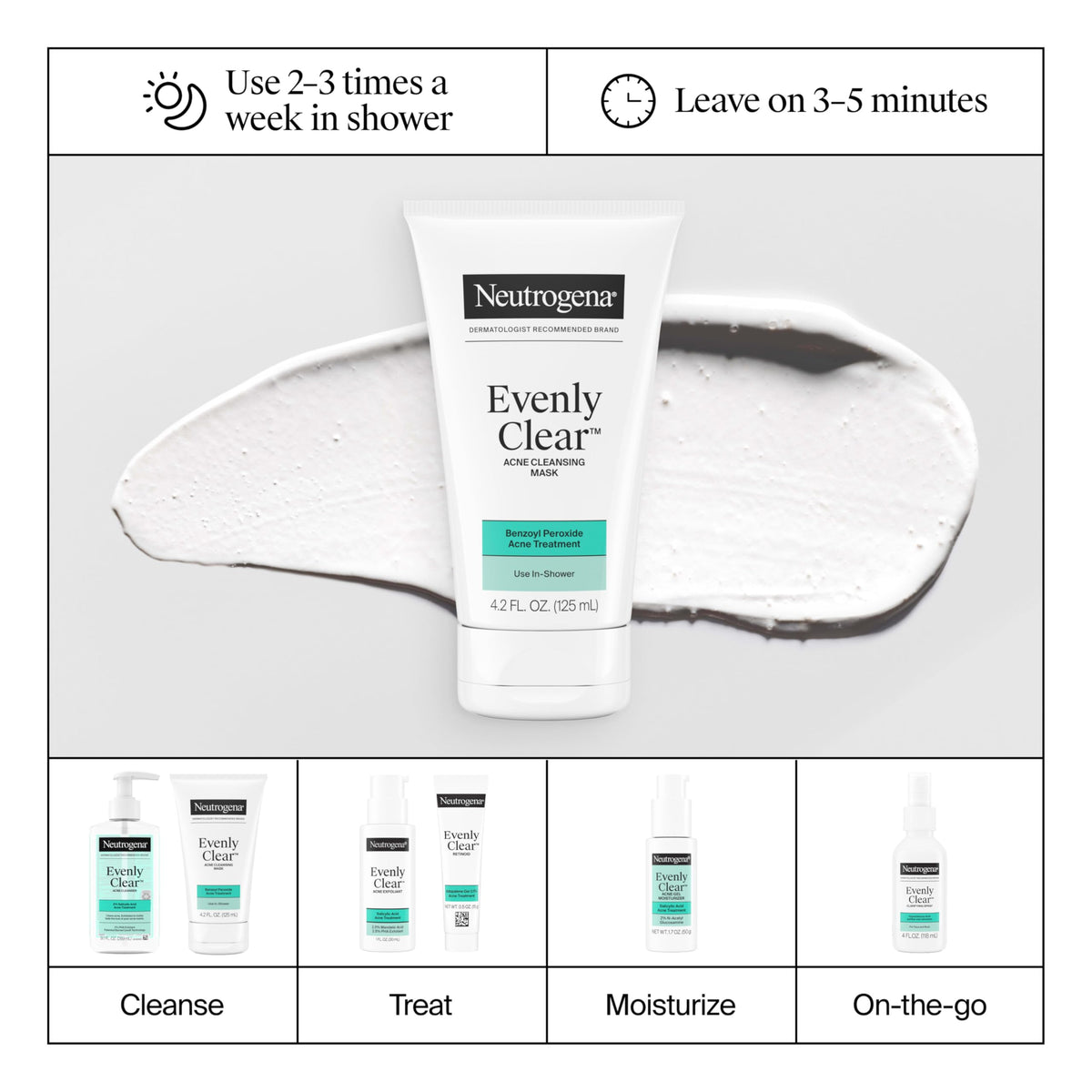 Neutrogena tube next to common object showing 4.2 fl oz scale benefit