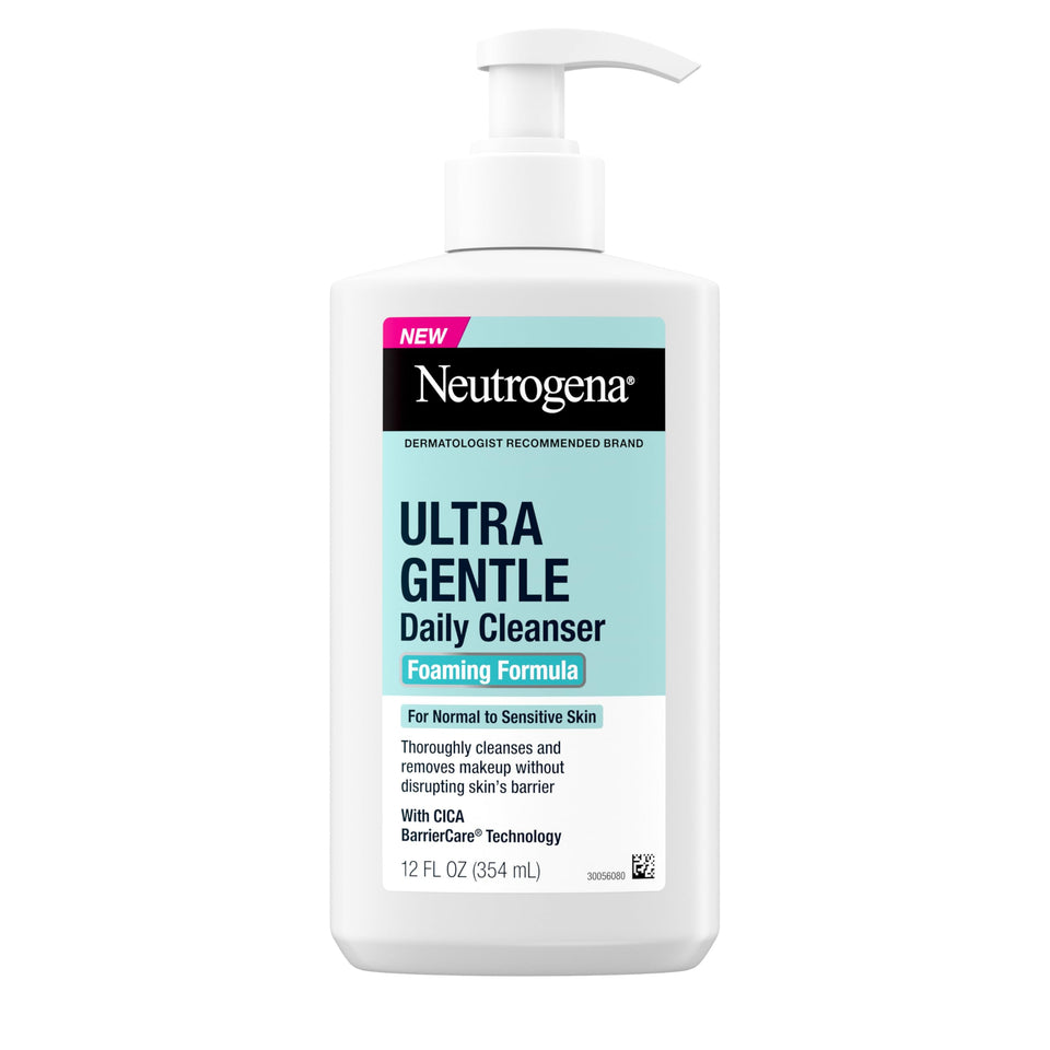 Neutrogena front bottle view showing gentle cleanser and benefits