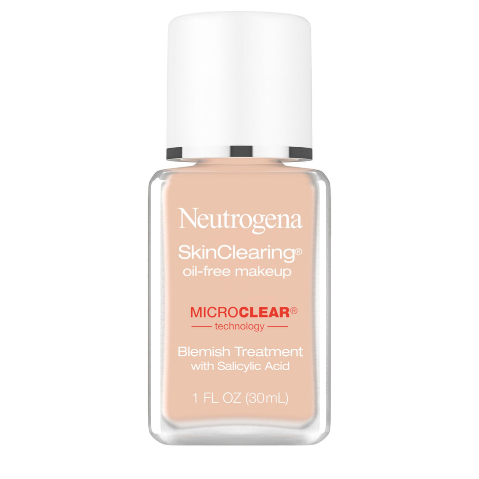 Neutrogena bottle front view showing product and shade Buff 30 benefit coverage
