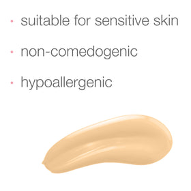 Neutrogena foundation swatch on arm showing color-correcting effect benefit