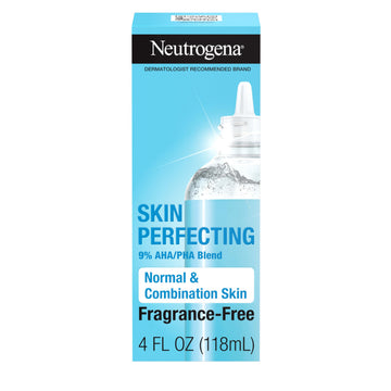 Neutrogena bottle front view showing sleek packaging and clear exfoliant benefit