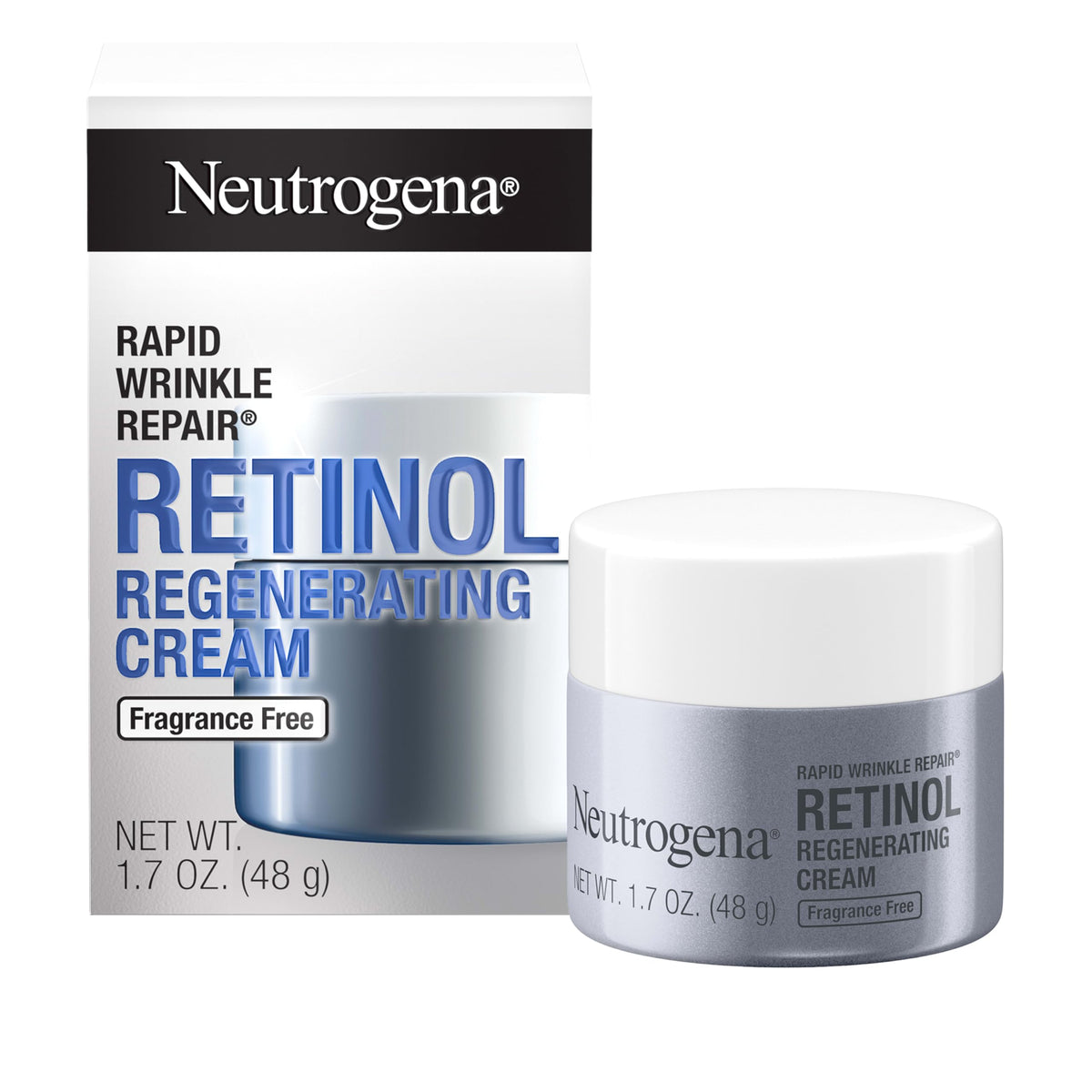 Neutrogena front packaging showing 1.7 oz jar and clear product name for easy identification