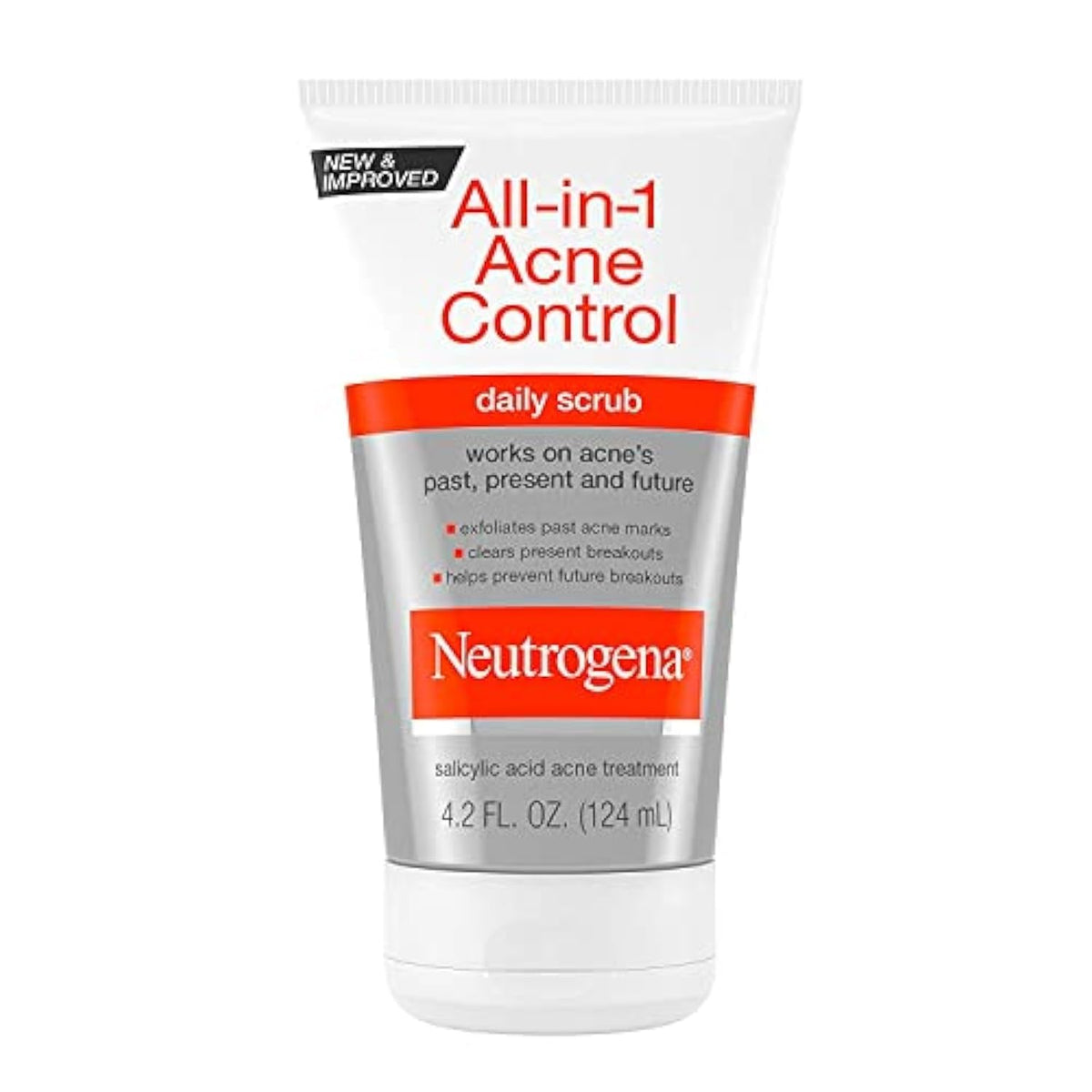 Neutrogena front packaging showing 4.2 oz tube and acne control benefit