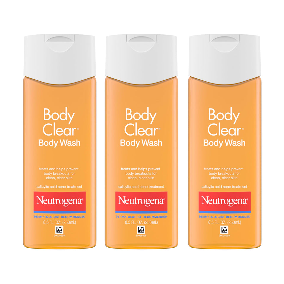 Neutrogena front packaging 3-pack showing bottles and clarity benefit