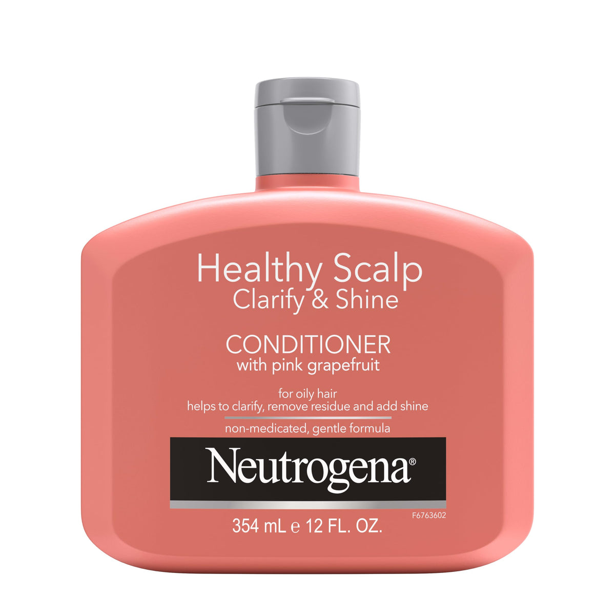 Neutrogena front packaging showing bottle and label, promotes clean scalp benefit