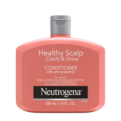 Neutrogena front packaging showing bottle and label, promotes clean scalp benefit