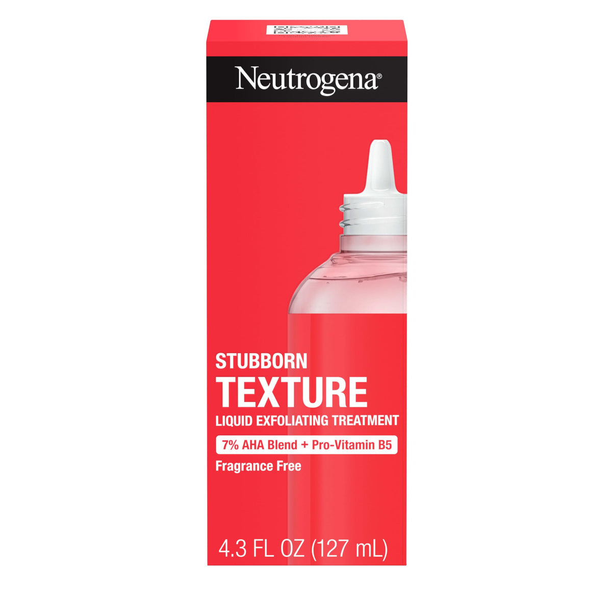 Neutrogena bottle front packaging showing product and benefit for smoother skin