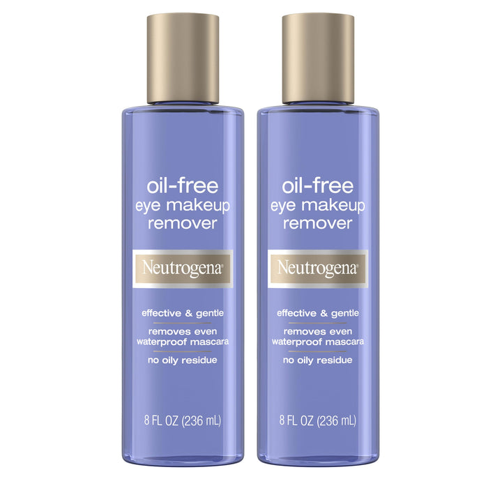 Neutrogena front packaging showing twin bottles and clear labeling, gentle removal benefit