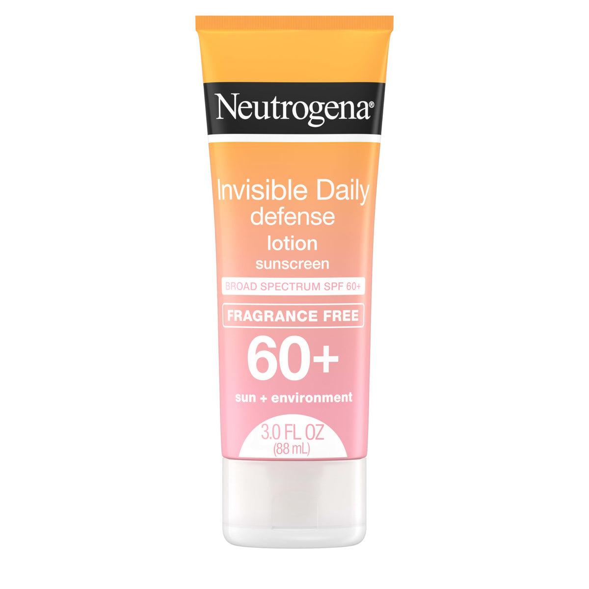 Neutrogena front packaging showing SPF 60+ and invisible formula benefit