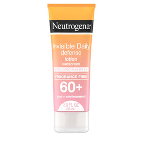 Neutrogena front packaging showing SPF 60+ and invisible formula benefit