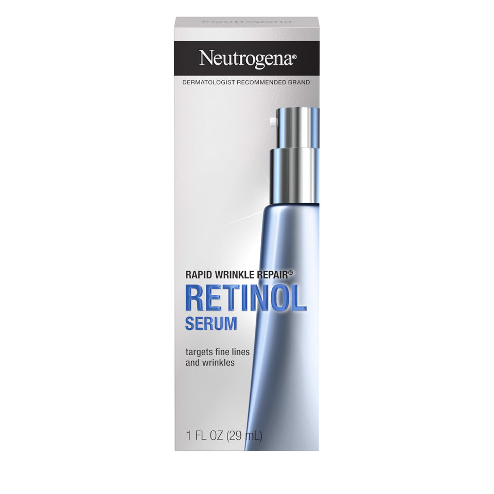 Neutrogena front packaging showing bottle and box, clear branding and benefit
