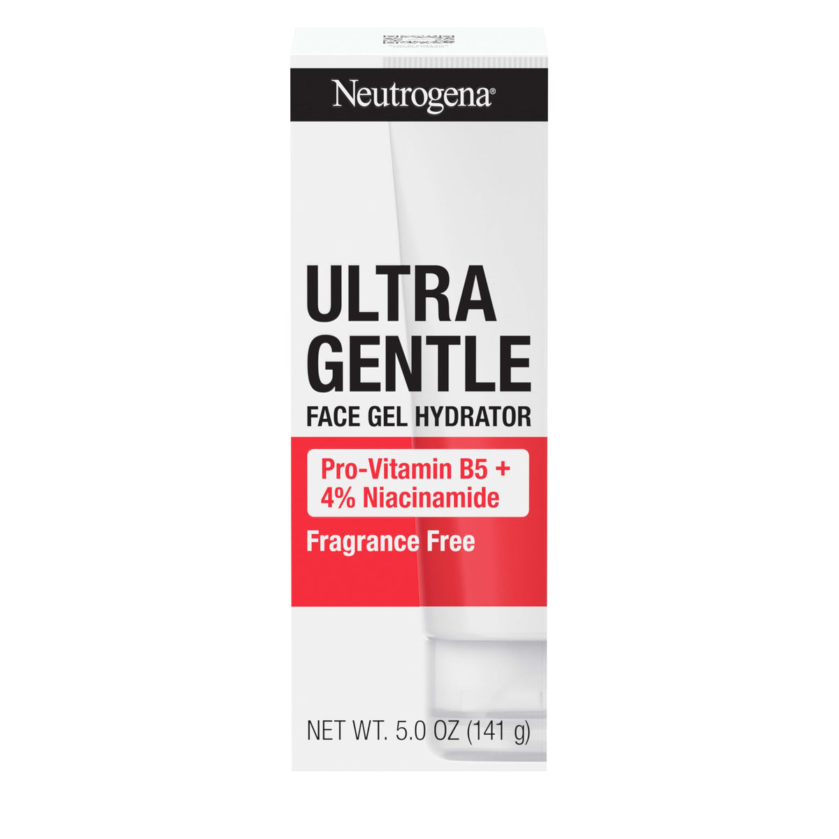 Neutrogena front packaging of ultra gentle gel showing clean label and benefits