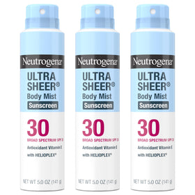 Neutrogena front packaging showing SPF 30 benefit and easy spray use