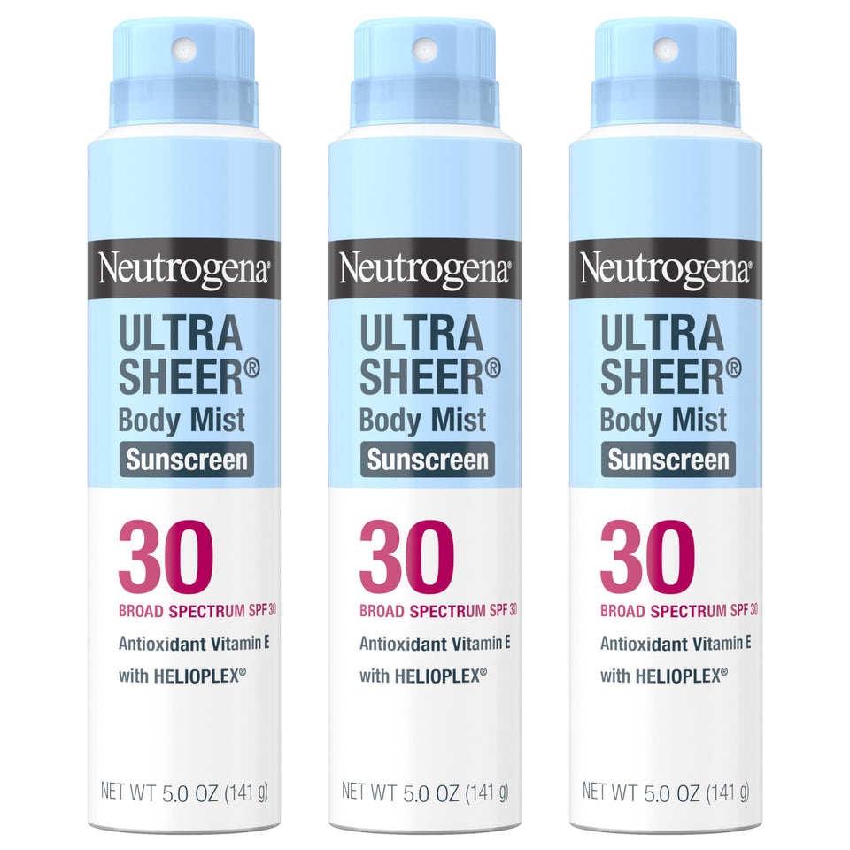 Neutrogena front packaging showing SPF 30 benefit and easy spray use
