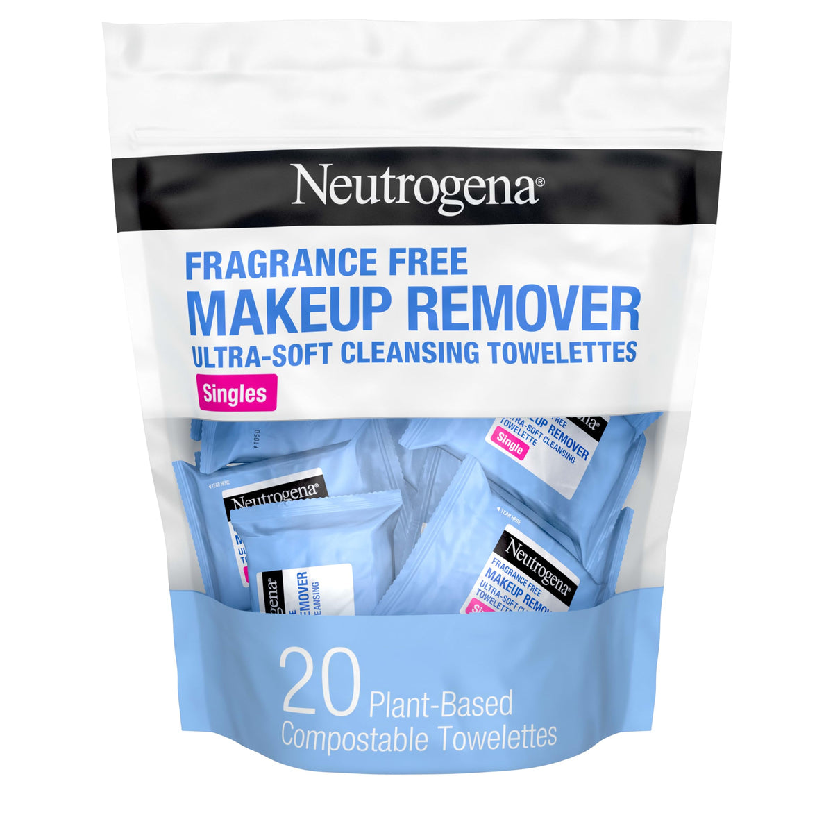 Neutrogena front packaging showing 20 count for easy identification and travel convenience