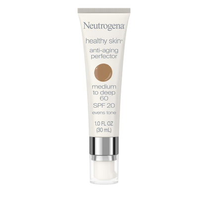 Neutrogena front tube in shade 60 medium to deep showing product branding and size, convenient daily protection