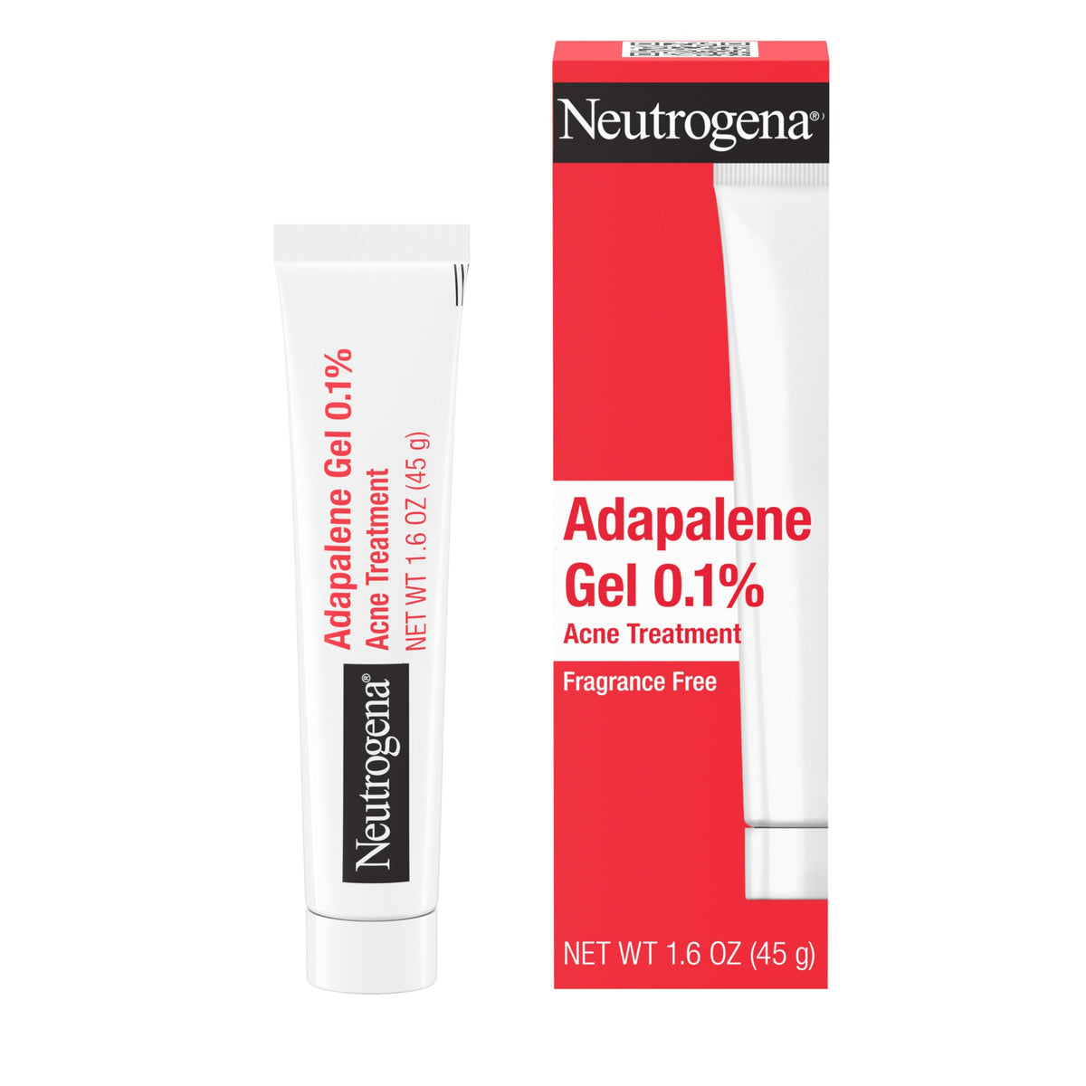 Neutrogena front tube showing product and benefit of compact acne treatment