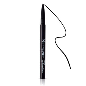 neutrogena model with sharp winged liner showing longwear result