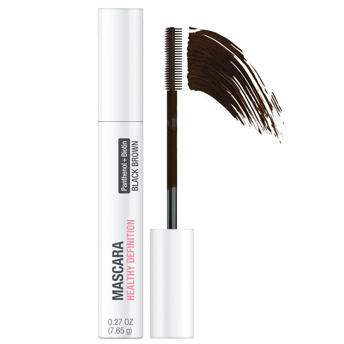 Neutrogena mascara front packaging showing shade and compact tube benefits