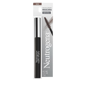 Neutrogena Healthy Lengths front tube showing compact brown mascara for easy storage