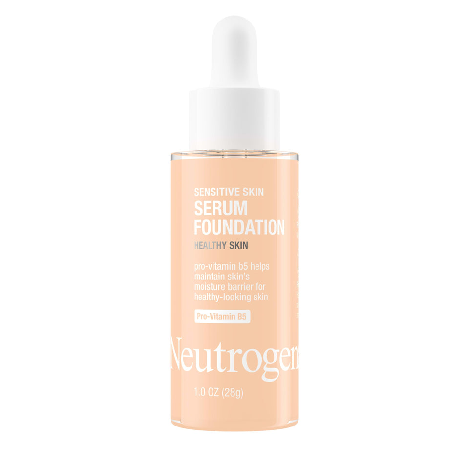 Neutrogena jar front showing foundation bottle and natural finish benefit