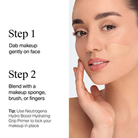 Neutrogena application on fingertips showing easy blending benefit