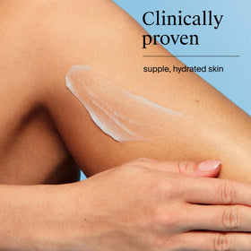 Neutrogena applying gel-cream to forearm to show instant hydration and smoothness