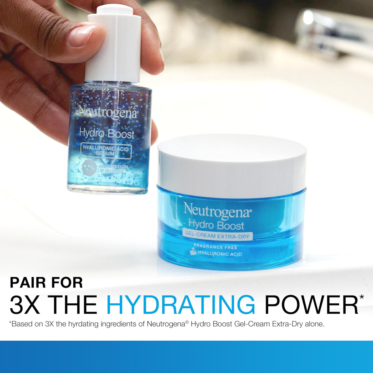 Neutrogena Hydro Boost bottle next to a coin for scale, 1 fl oz size clarity