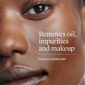 Neutrogena creamy foam lather on hand removing makeup and impurities
