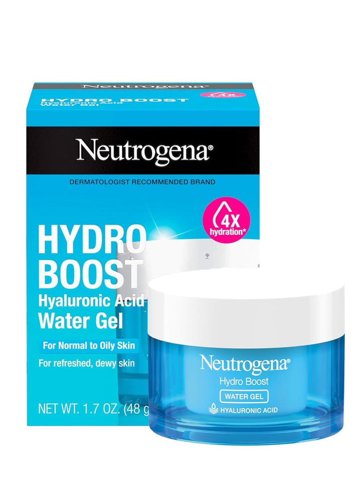 neutrogena Hydro Boost front jar showing size and clear gel hydration