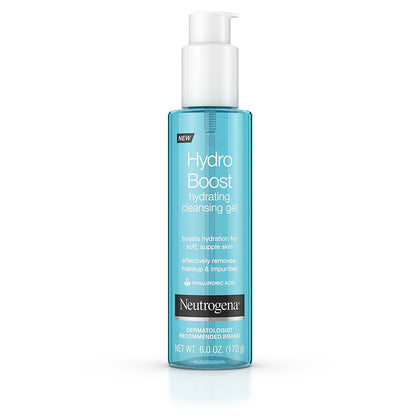 Neutrogena Hydro Boost front bottle view showing label and easy dispensing for daily cleansing