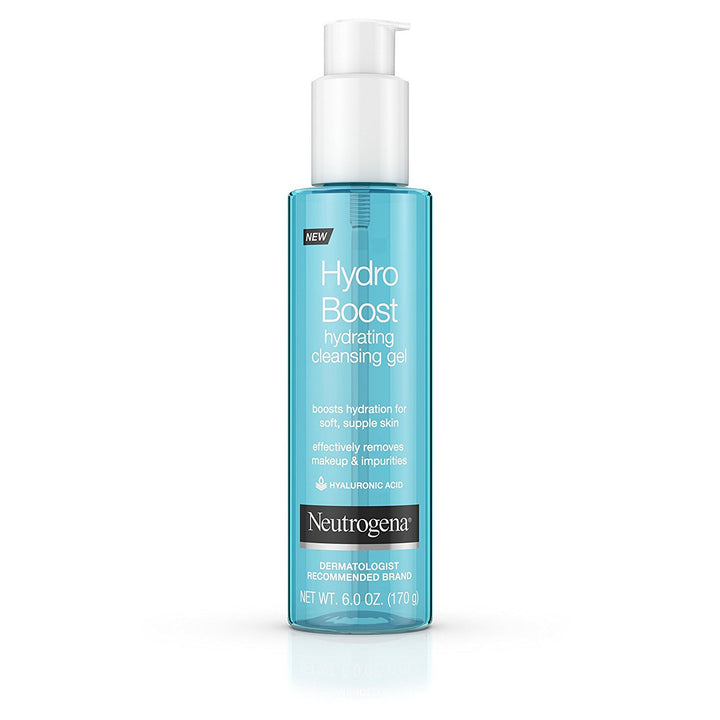 Neutrogena Hydro Boost front bottle view showing label and easy dispensing for daily cleansing