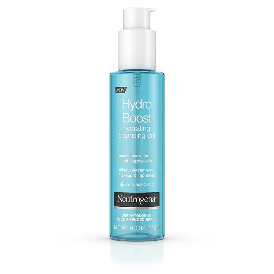 Neutrogena Hydro Boost front bottle view showing label and easy dispensing for daily cleansing
