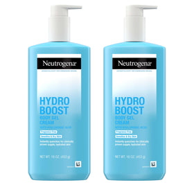 Neutrogena Hydro Boost front packaging showing twin 16 oz jars and product benefit