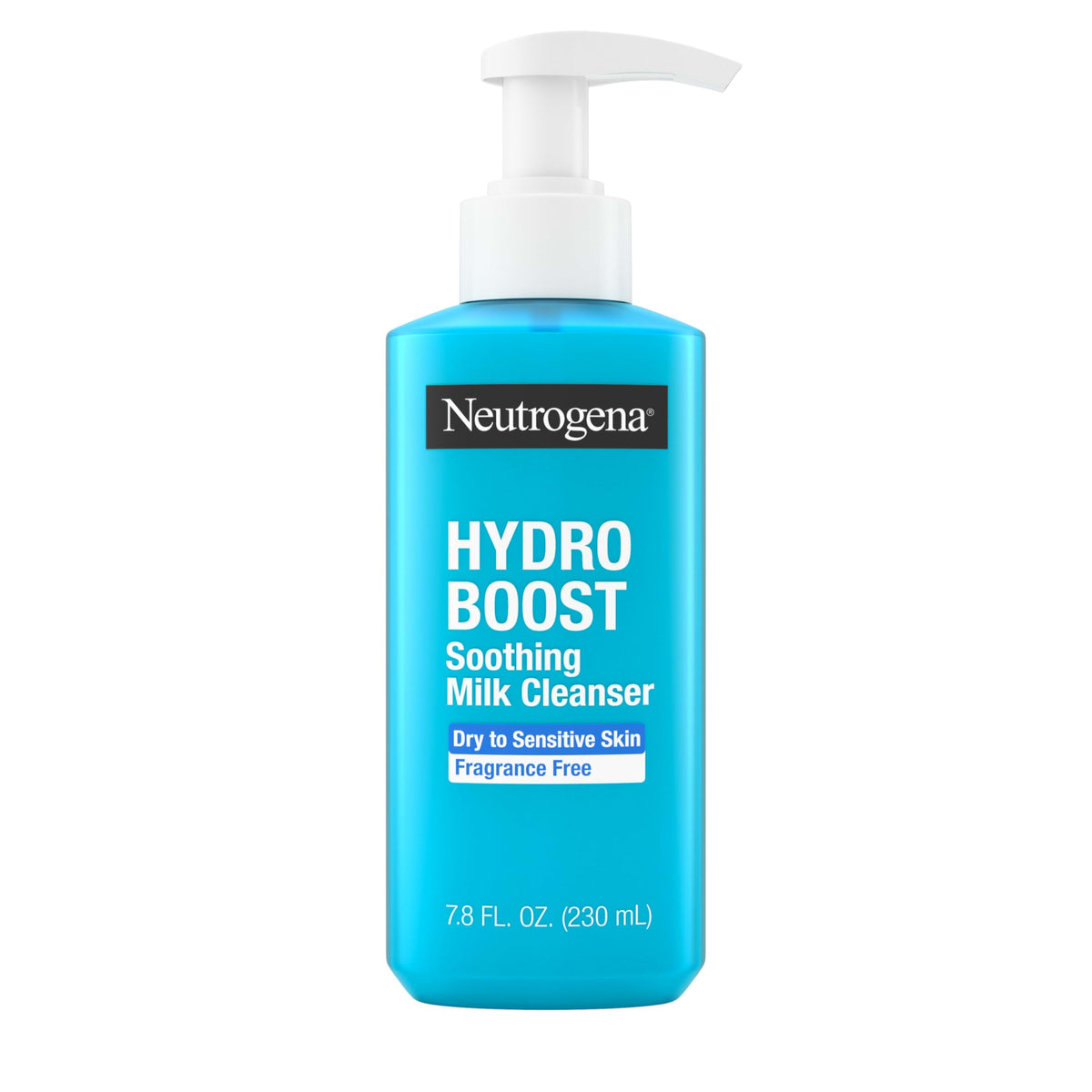 Neutrogena bottle front packaging showing clear product benefits and gentle formula