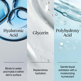 Neutrogena ingredient label close-up showing hyaluronic acid and PHA benefits