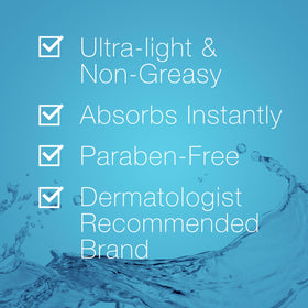 Neutrogena badge with hyaluronic acid visual emphasizing moisture retention benefit