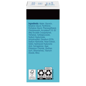 Neutrogena Hydro Boost ingredient concept with hyaluronic acid, supports moisture retention