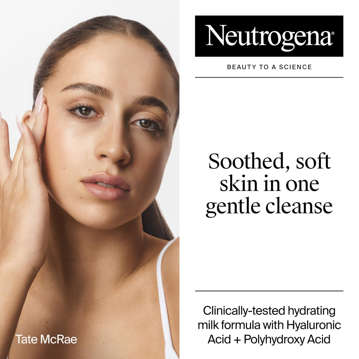 Neutrogena milky cleanser texture close-up demonstrating smooth hydrating feel