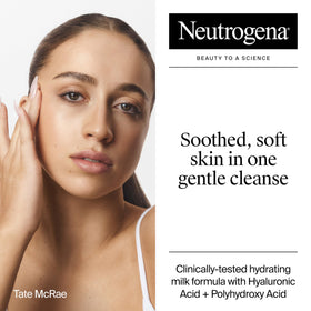 Neutrogena milky cleanser texture close-up demonstrating smooth hydrating feel