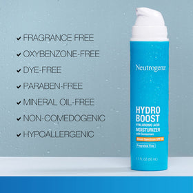 Neutrogena moisturizer spread on hand showing quick absorption and matte finish