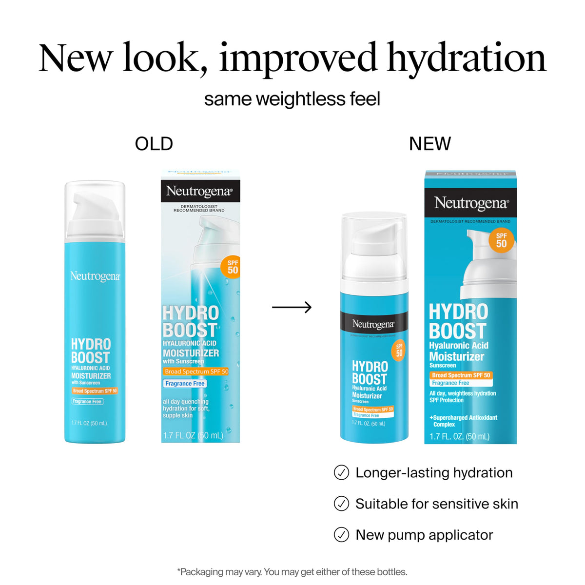 Neutrogena open tube texture showing lightweight cream absorbing quickly